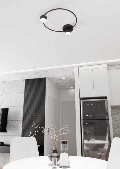 Lucio 2 Light Semi Flush Black