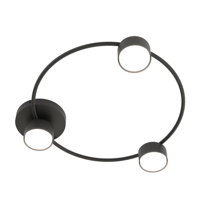 Lucio 3 Light Semi Flush Black