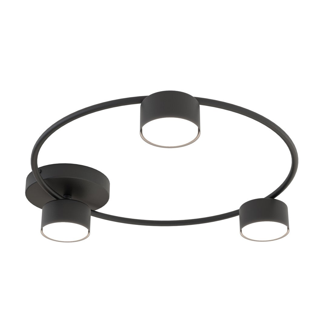 Lucio 3 Light Semi Flush Black