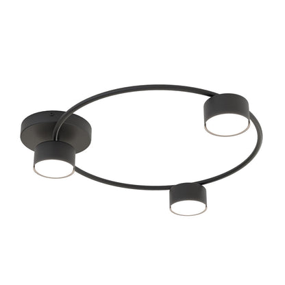 Lucio 3 Light Semi Flush Black