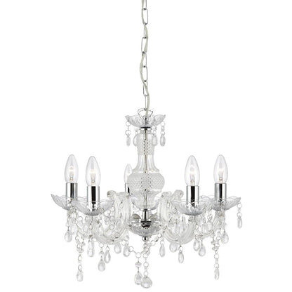 Marie Therese 5 Light Ceiling Light Polished Chrome/Clear