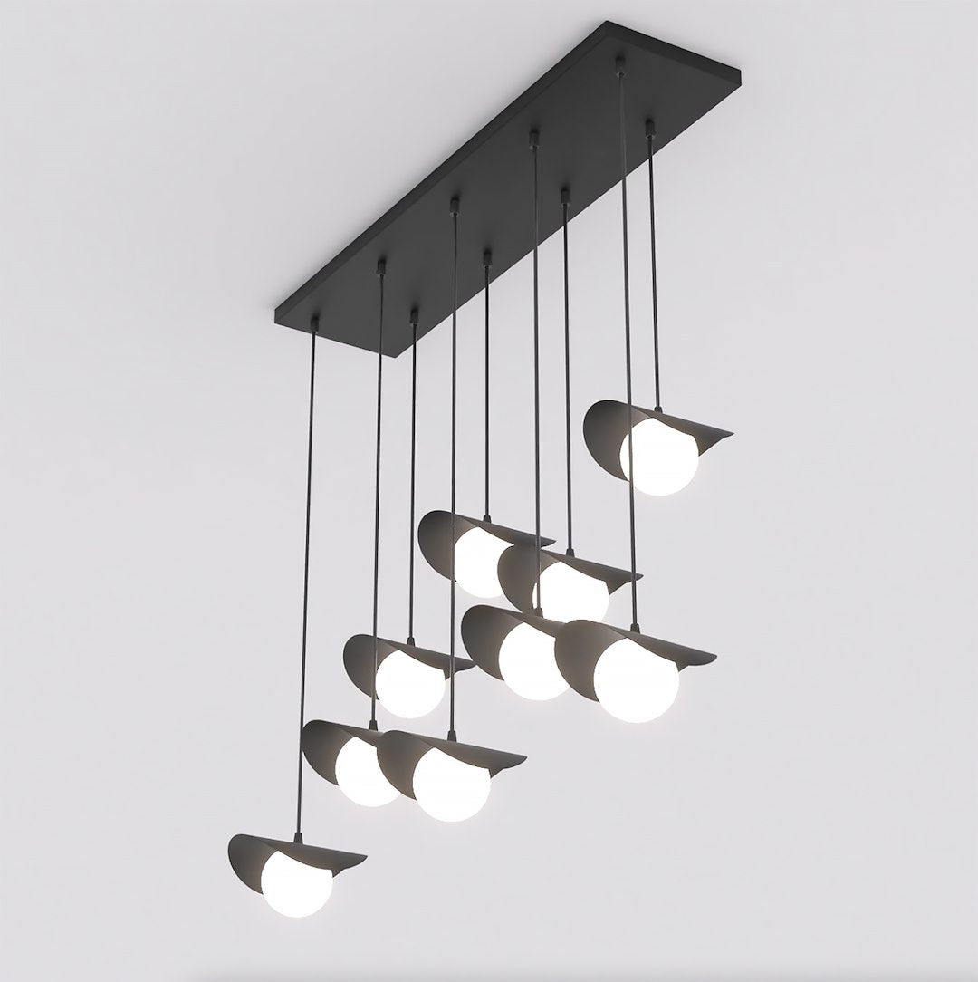 Ritual 9 Light Pendant Black & White