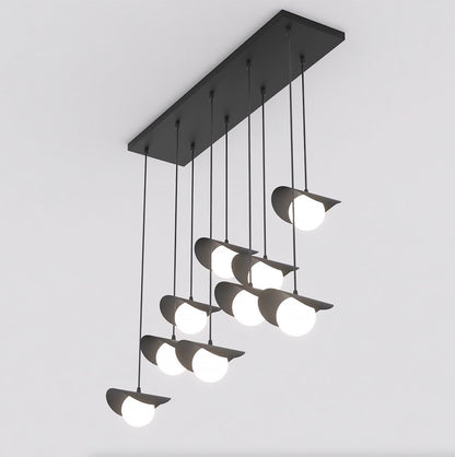 Ritual 9 Light Pendant Black & White