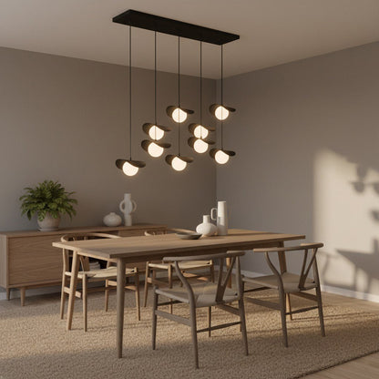 Ritual 9 Light Pendant Black & White