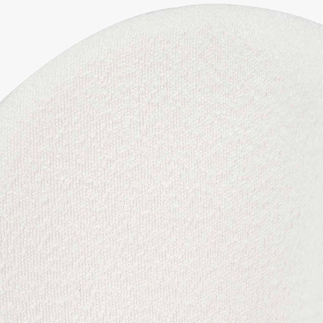 Turi White Bouclé Fabric and Black Metal Bar Stool