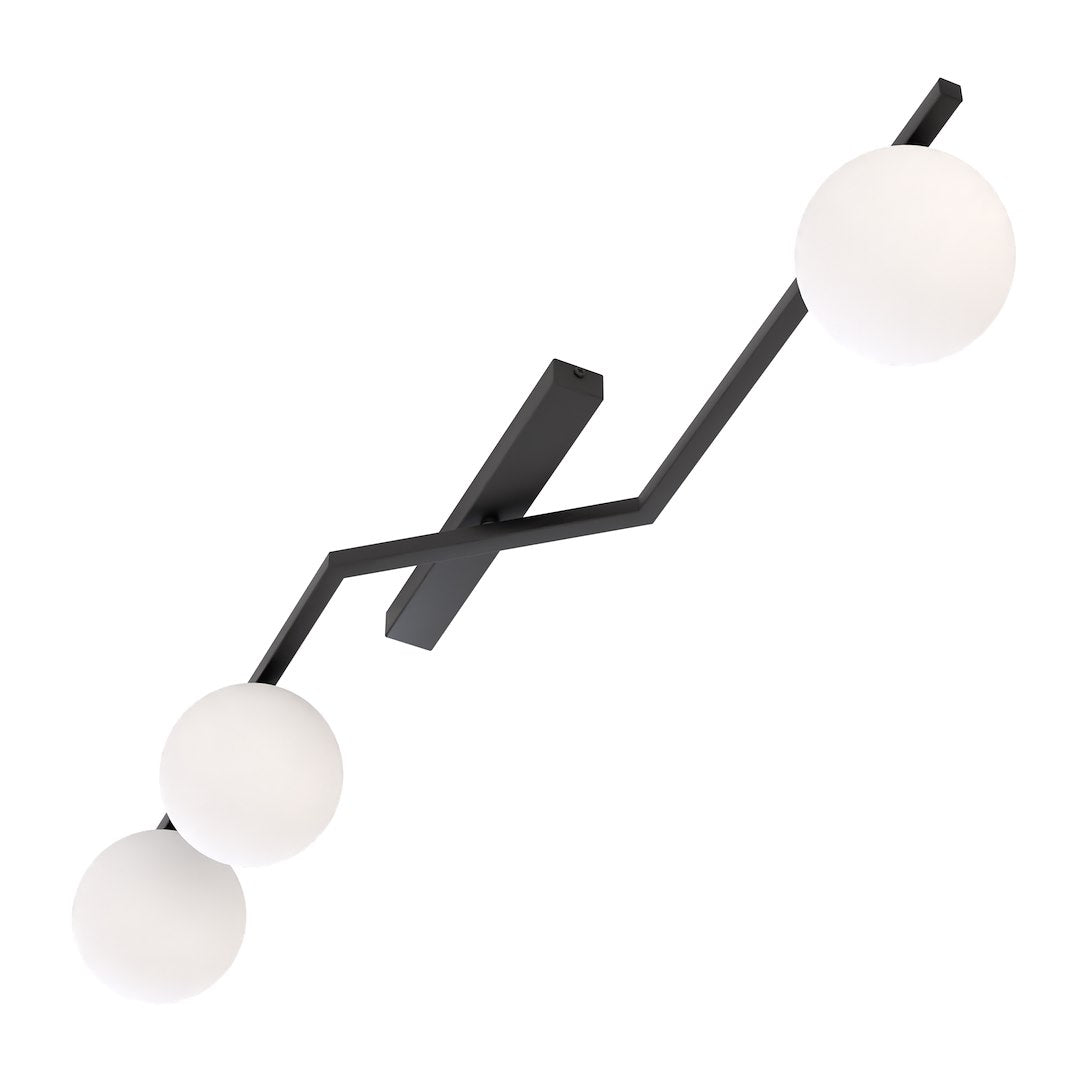 Naton 3 Light Semi Flush Black & White
