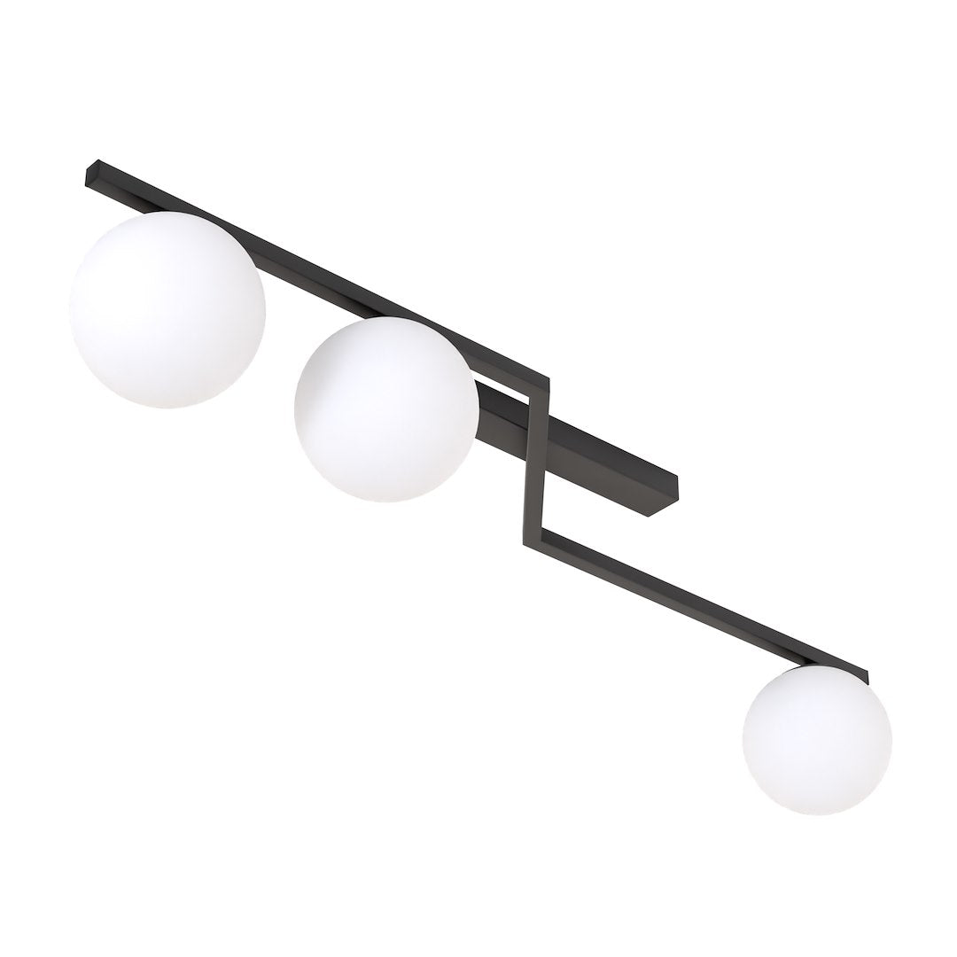 Naton 3 Light Semi Flush Black & White
