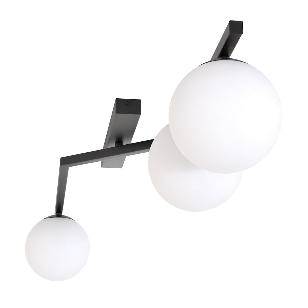 Naton 3 Light Semi Flush Black & White
