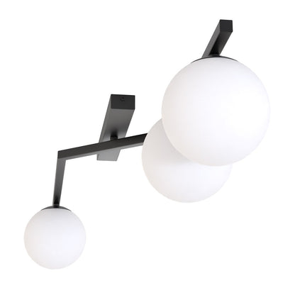 Naton 3 Light Semi Flush Black & White