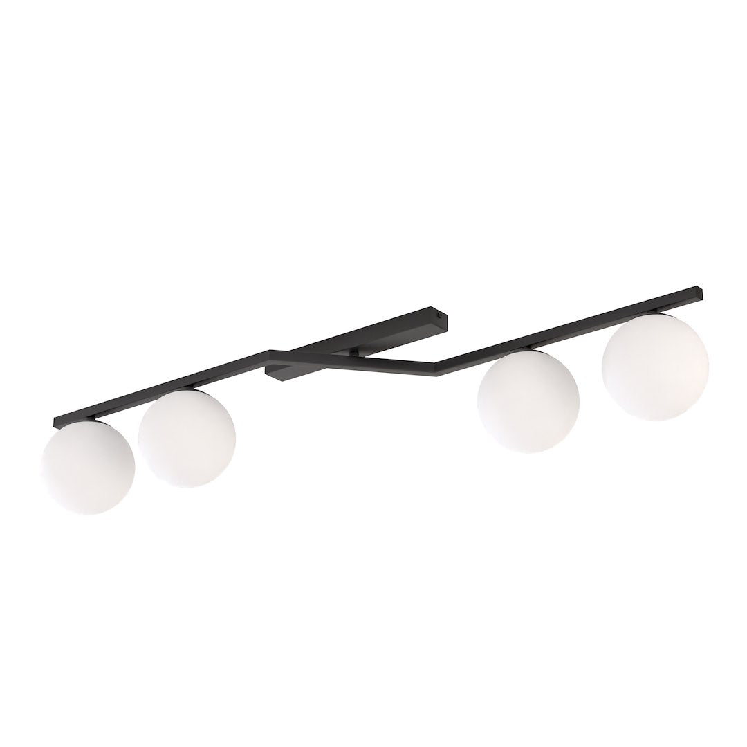 Naton 4 Light Semi Flush Black & White