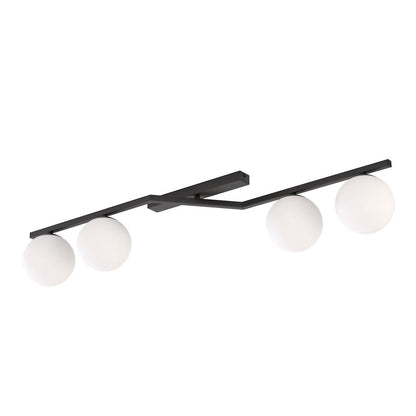 Naton 4 Light Semi Flush Black & White