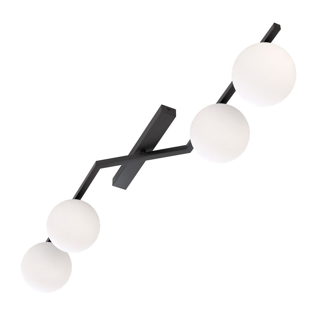 Naton 4 Light Semi Flush Black & White