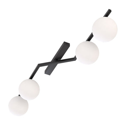 Naton 4 Light Semi Flush Black & White
