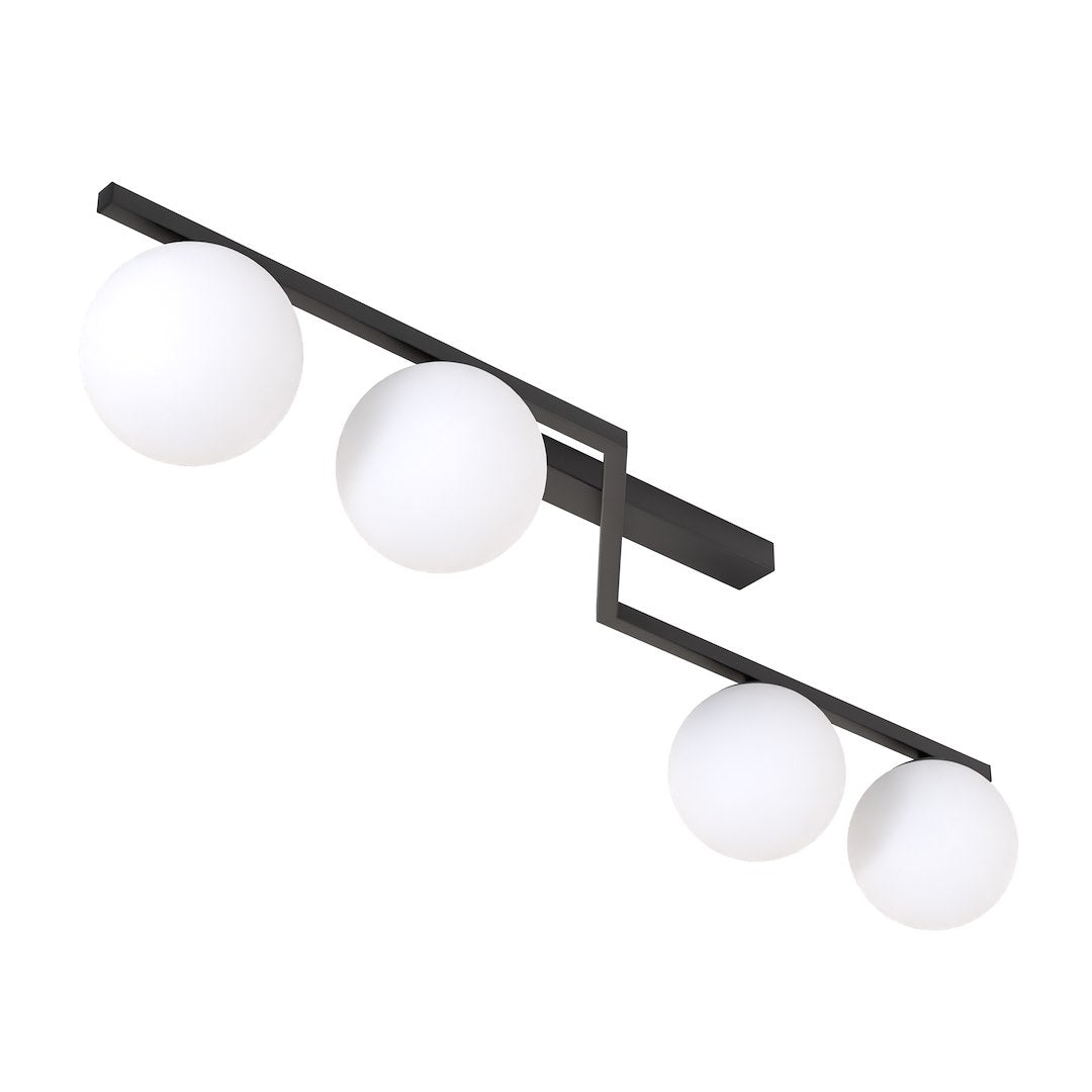 Naton 4 Light Semi Flush Black & White