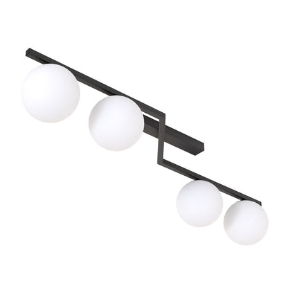 Naton 4 Light Semi Flush Black & White