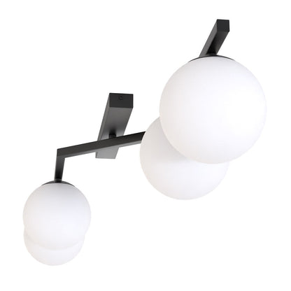 Naton 4 Light Semi Flush Black & White
