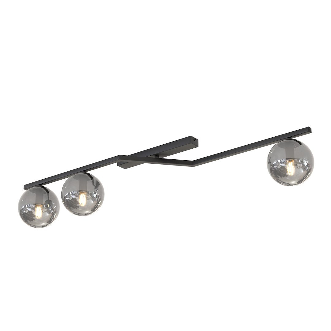 Naton 3 Light Semi Flush Black & Graphite