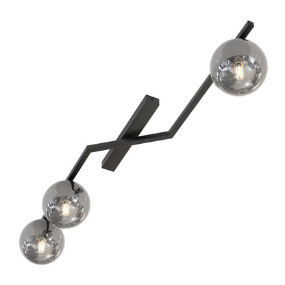 Naton 3 Light Semi Flush Black & Graphite