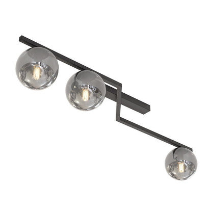 Naton 3 Light Semi Flush Black & Graphite
