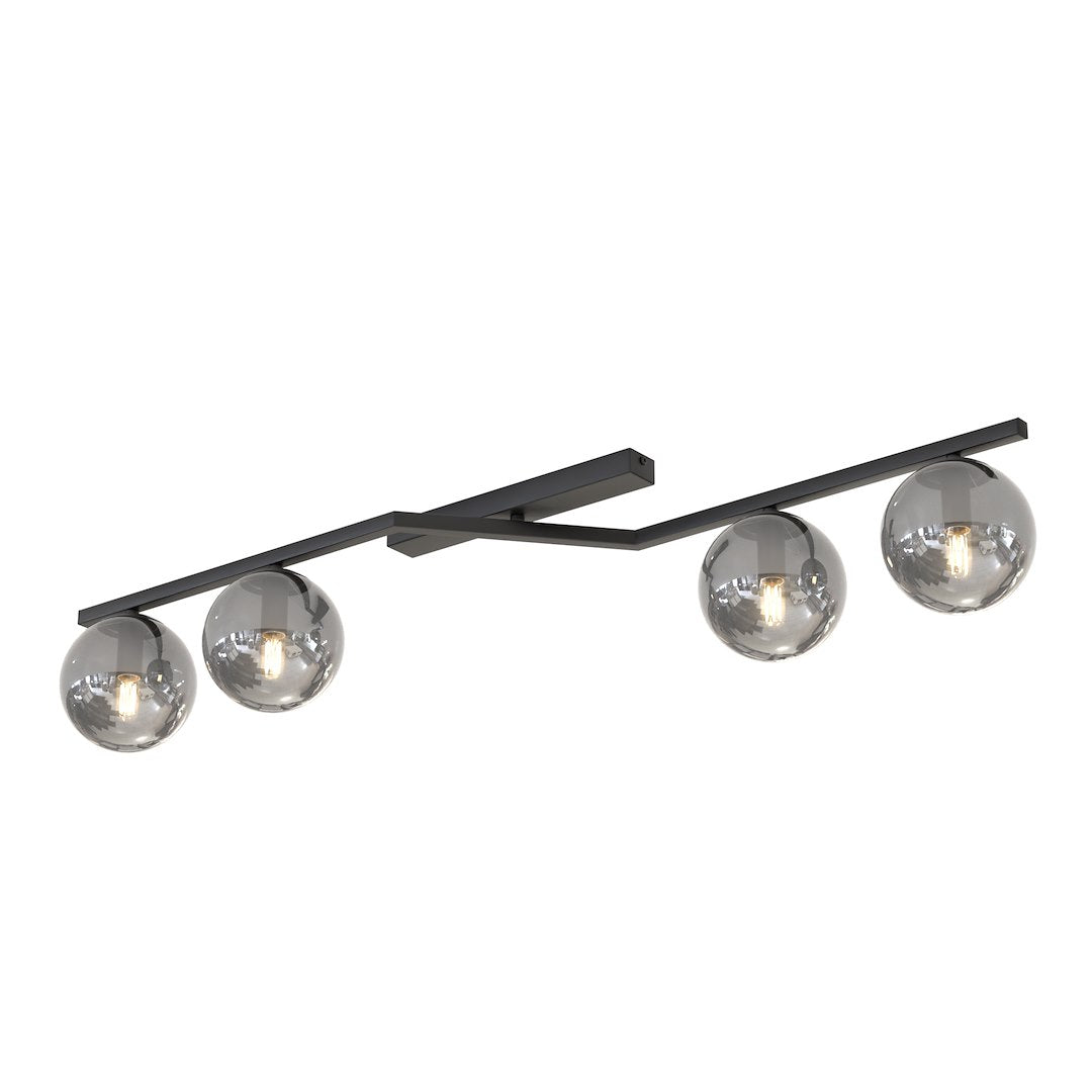 Naton 4 Light Semi Flush Black & Graphite