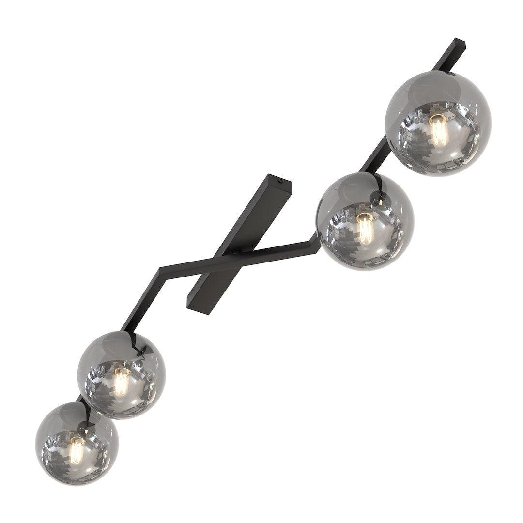 Naton 4 Light Semi Flush Black & Graphite
