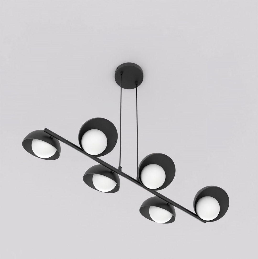 Boom 6 Light Pendant Black & White