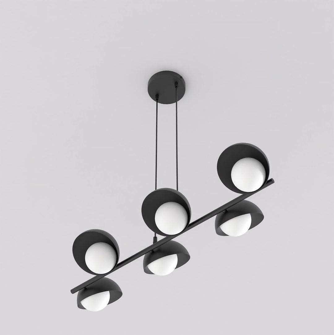 Boom 6 Light Pendant Black & White