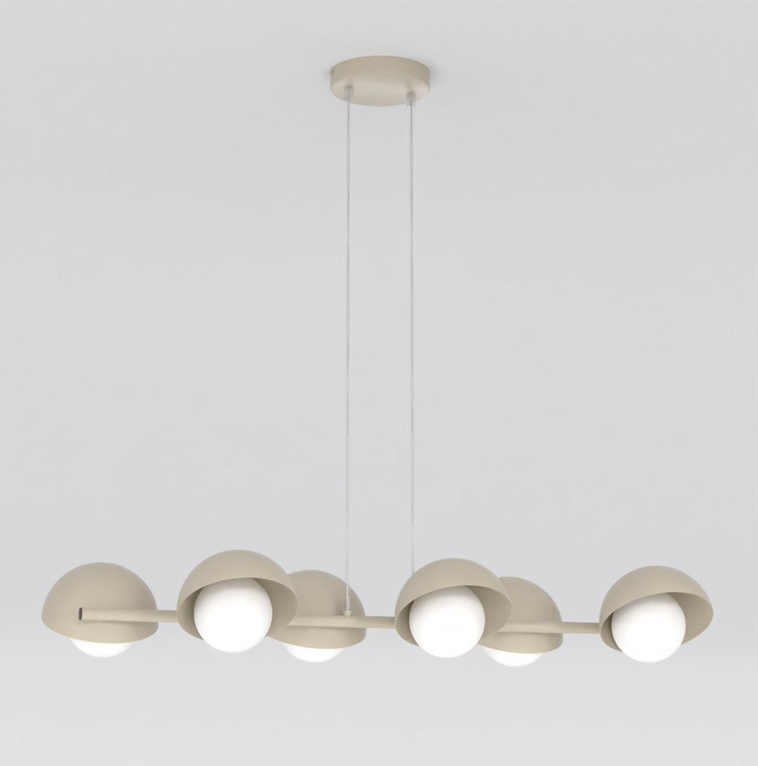 Boom 6 Light Pendant Mocha & White