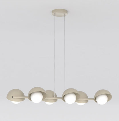 Boom 6 Light Pendant Mocha & White