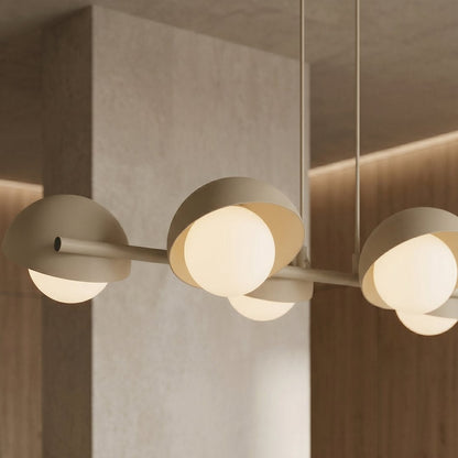 Boom 6 Light Pendant Mocha & White