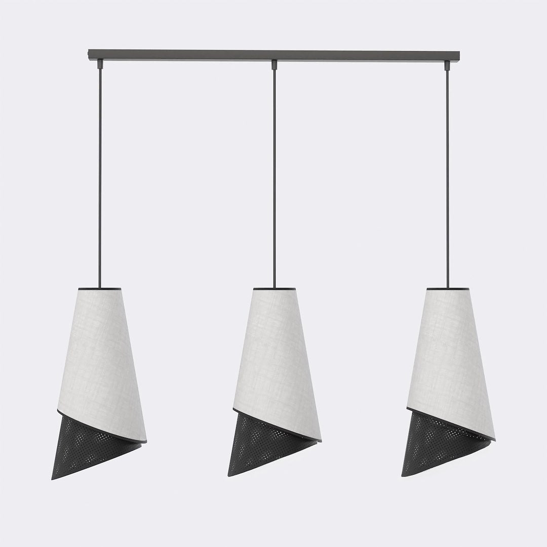 Moda 3 Light Pendant Black & Grey