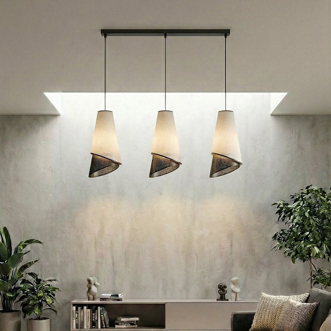 Moda 3 Light Pendant Black & Grey