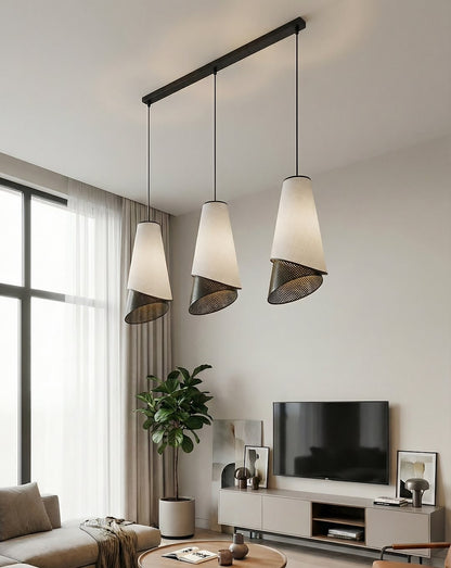Moda 3 Light Pendant Black & Grey