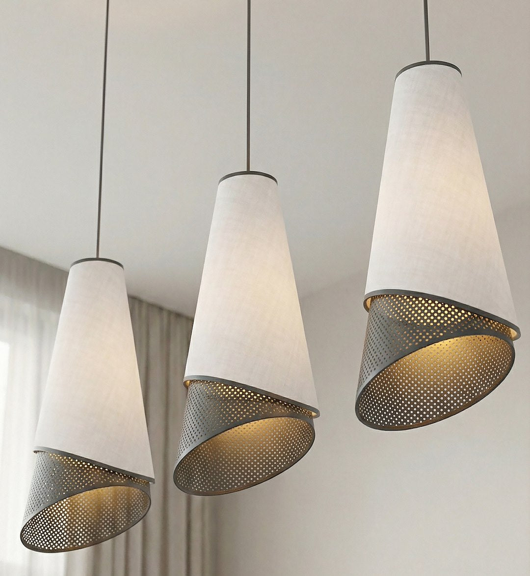 Moda 3 Light Pendant Black & Grey