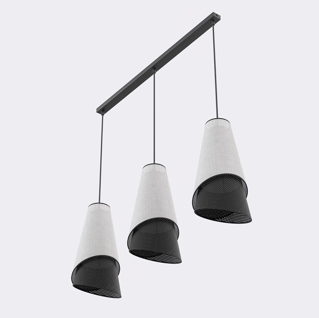 Moda 3 Light Pendant Black & Grey