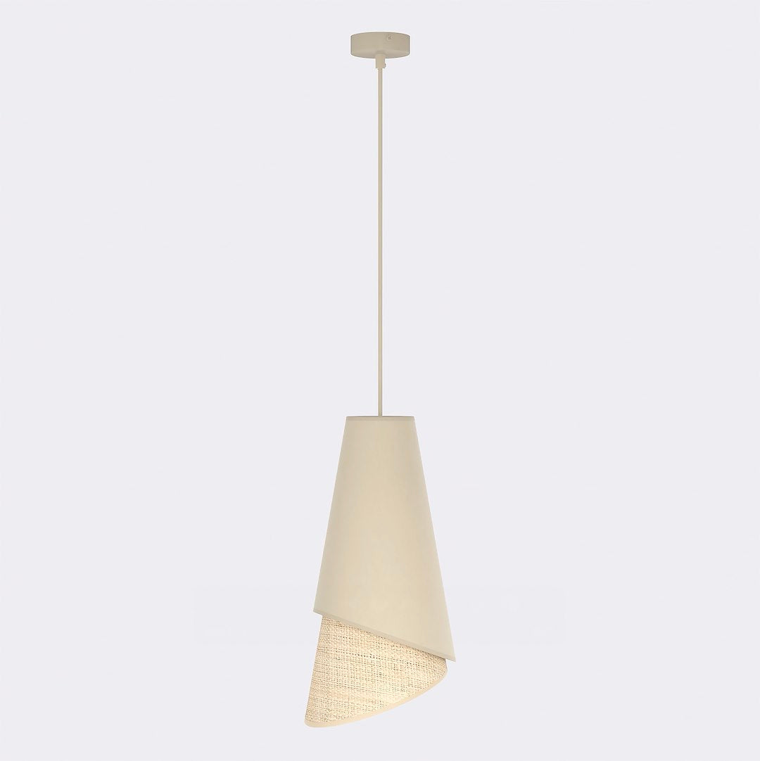 Moda 1 Light Pendant Beige & Rattan