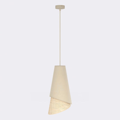 Moda 1 Light Pendant Beige & Rattan