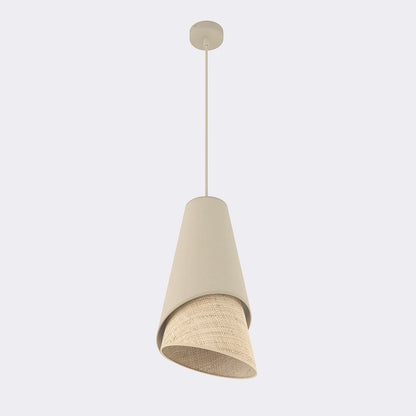 Moda 1 Light Pendant Beige & Rattan