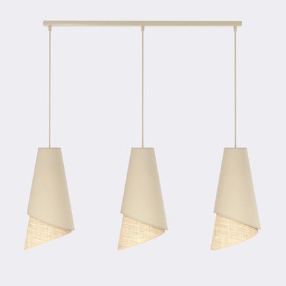 Moda 3 Light Pendant Beige & Rattan