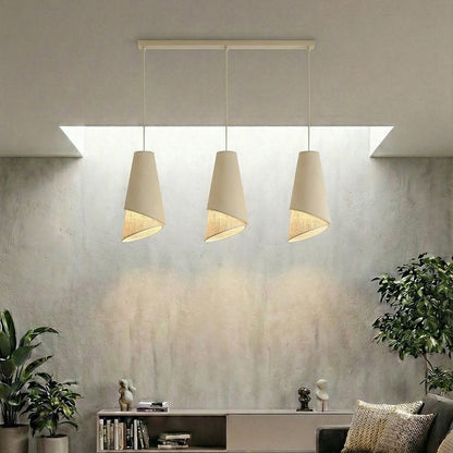 Moda 3 Light Pendant Beige & Rattan
