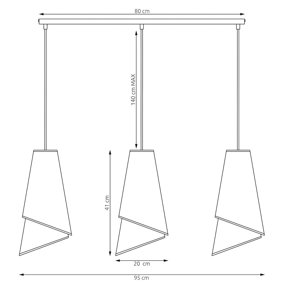 Moda 3 Light Pendant Beige & Rattan