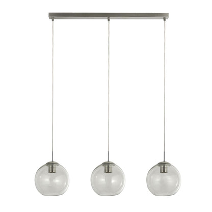 Balls 3 Light Chrome and Glass Ceiling Pendant Bar