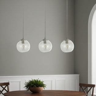 Balls 3 Light Chrome and Glass Ceiling Pendant Bar