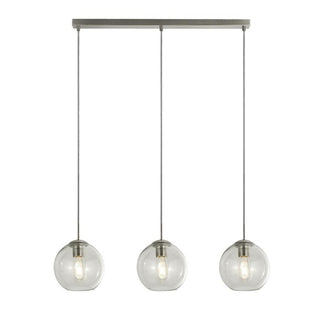 Balls 3 Light Chrome and Glass Ceiling Pendant Bar