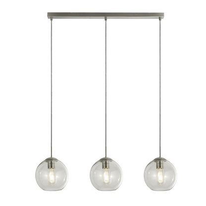 Balls 3 Light Chrome and Glass Pendant Bar