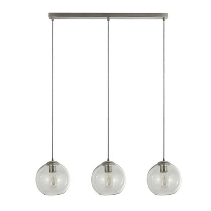 Balls 3 Light Chrome and Glass Pendant Bar