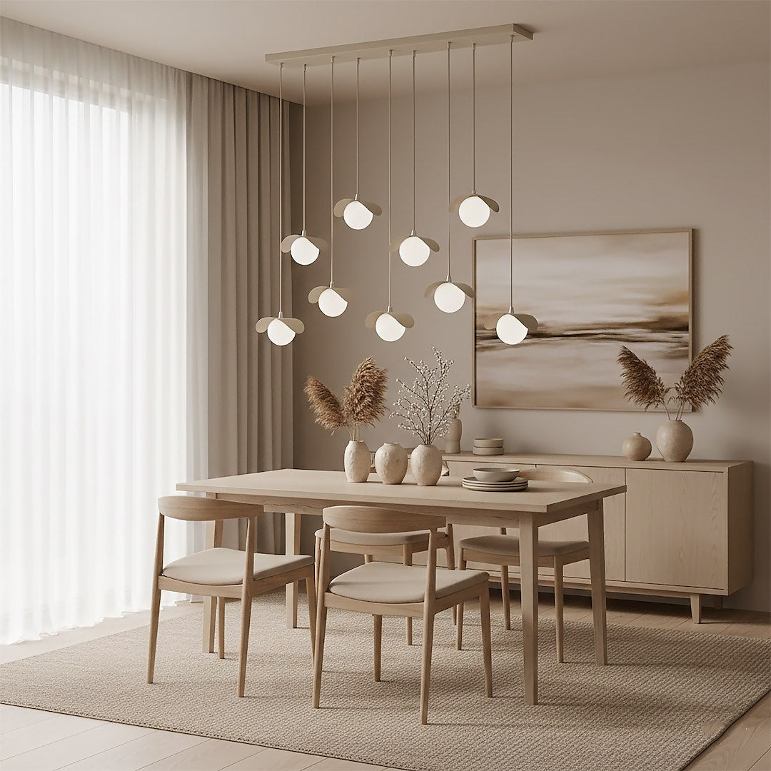 Ritual 9 Light Linear Pendant Beige