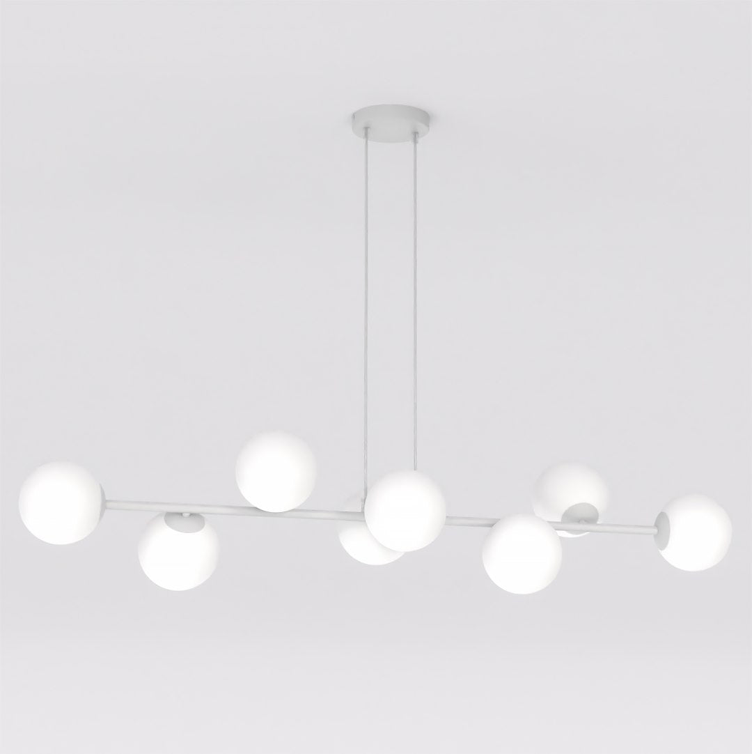 Magnus 8 Light Pendant Grey & Opal