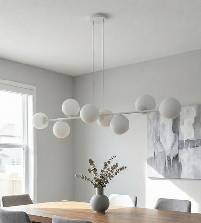 Magnus 8 Light Pendant Grey & Opal