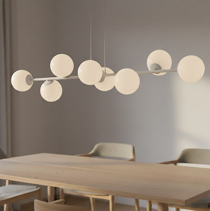 Magnus 8 Light Pendant Grey & Opal
